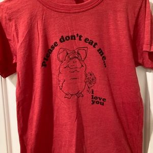Don’t eat me.   Piggy shirt.